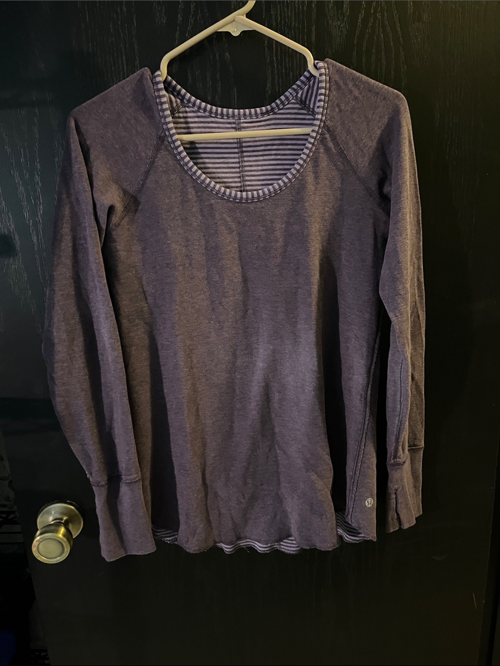 lululemon athletica Purple Long Sleeve Scoop Neck Tee reversible